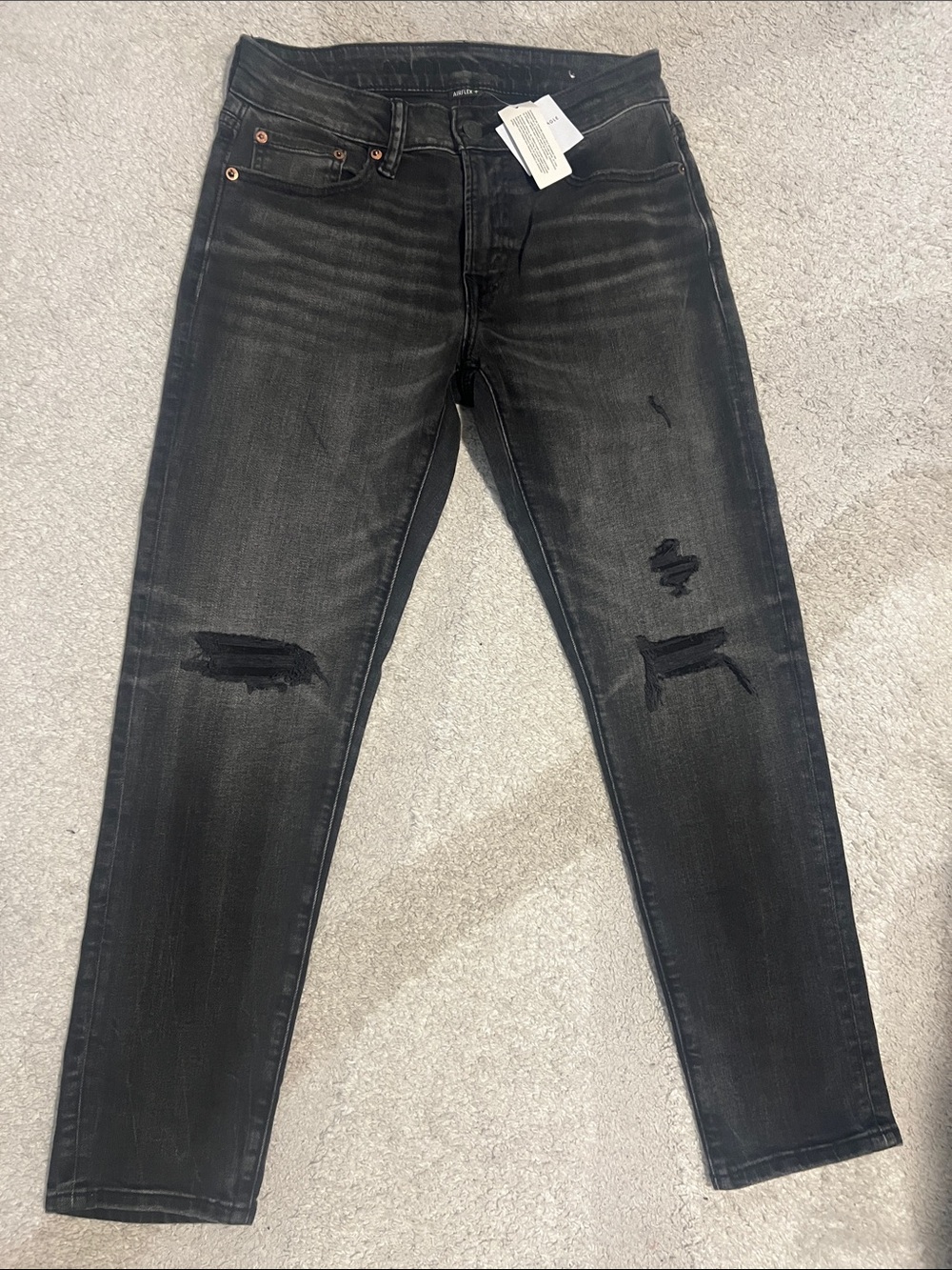 American Eagle Outfitters Men's Black Slim Straight Jeans
